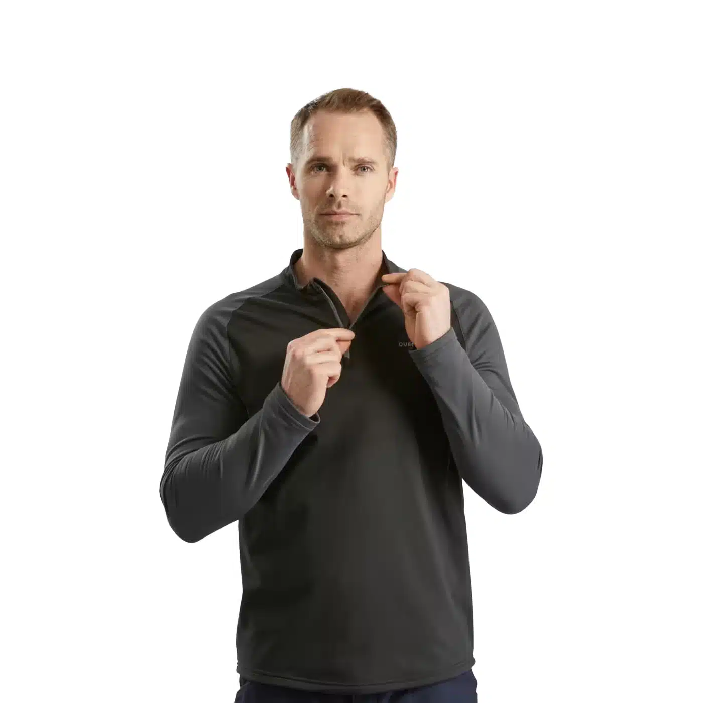 CAMISETA TÉRMICA DE HOMBRE SH100 WARM QUECHUA NEGRO