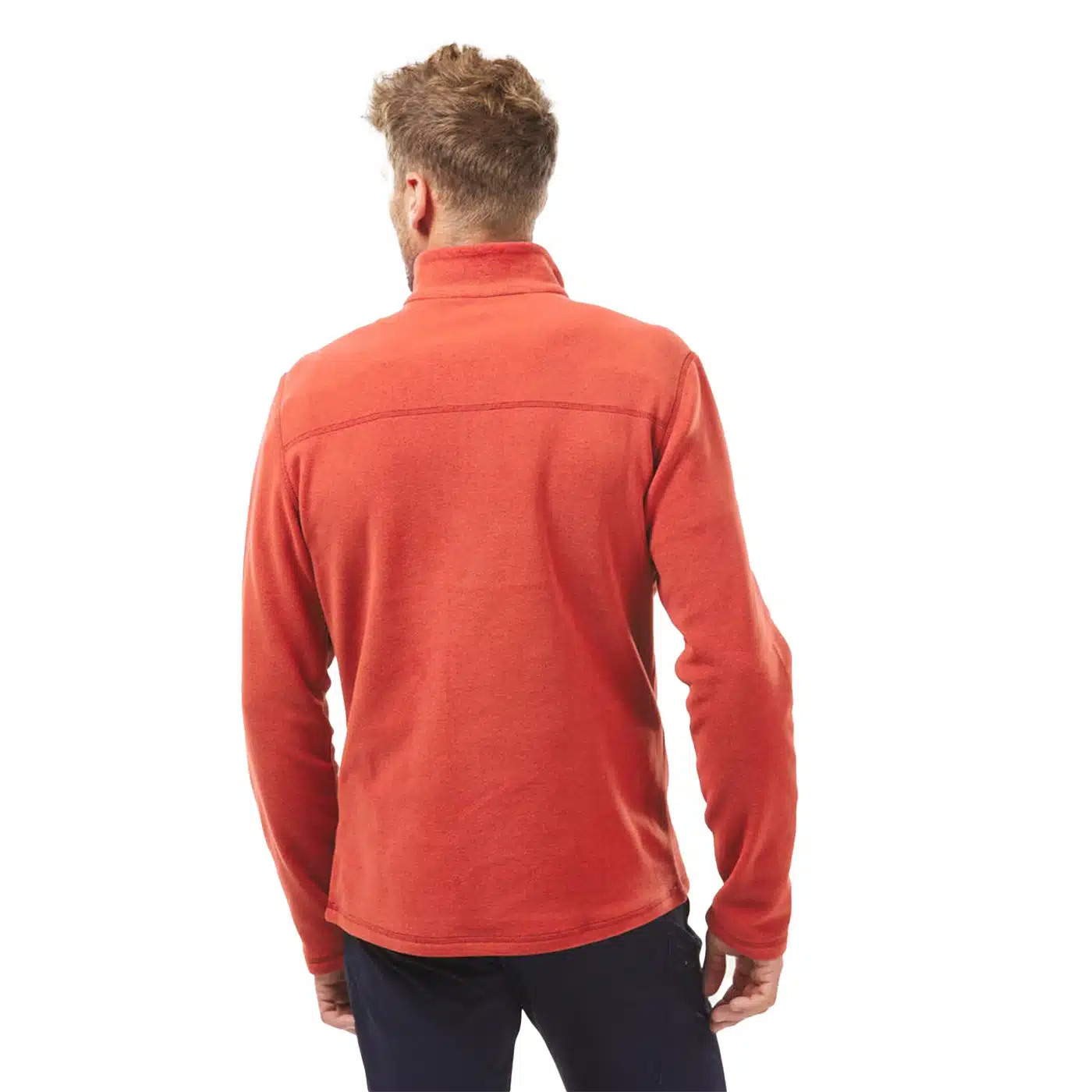 POLAR DE MONTAÑA Y TREKKING MEDIA CREMALLERA HOMBRE MH100 QUECHUA NARANJA OPACO - Imagen 2