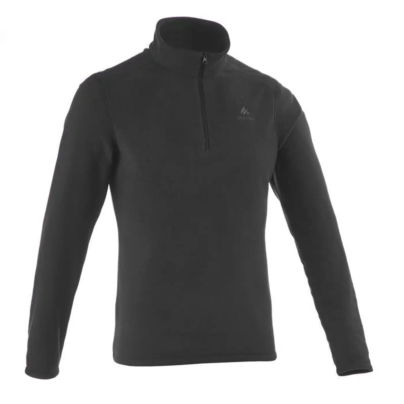 POLAR DE MONTAÑA Y TREKKING MEDIA CREMALLERA HOMBRE  MH 100  QUECHUA NEGRO - Imagen 2