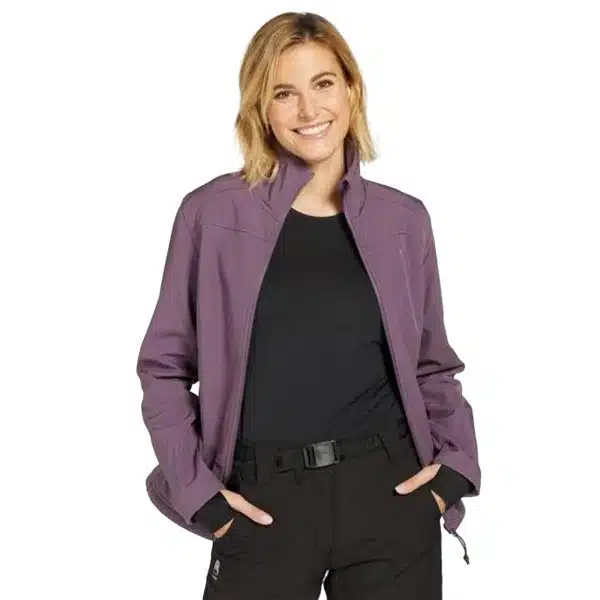 CHAQUETA SOFTSHELL MONTAÑA Y TREKKING MUJER BORIKEN LILA