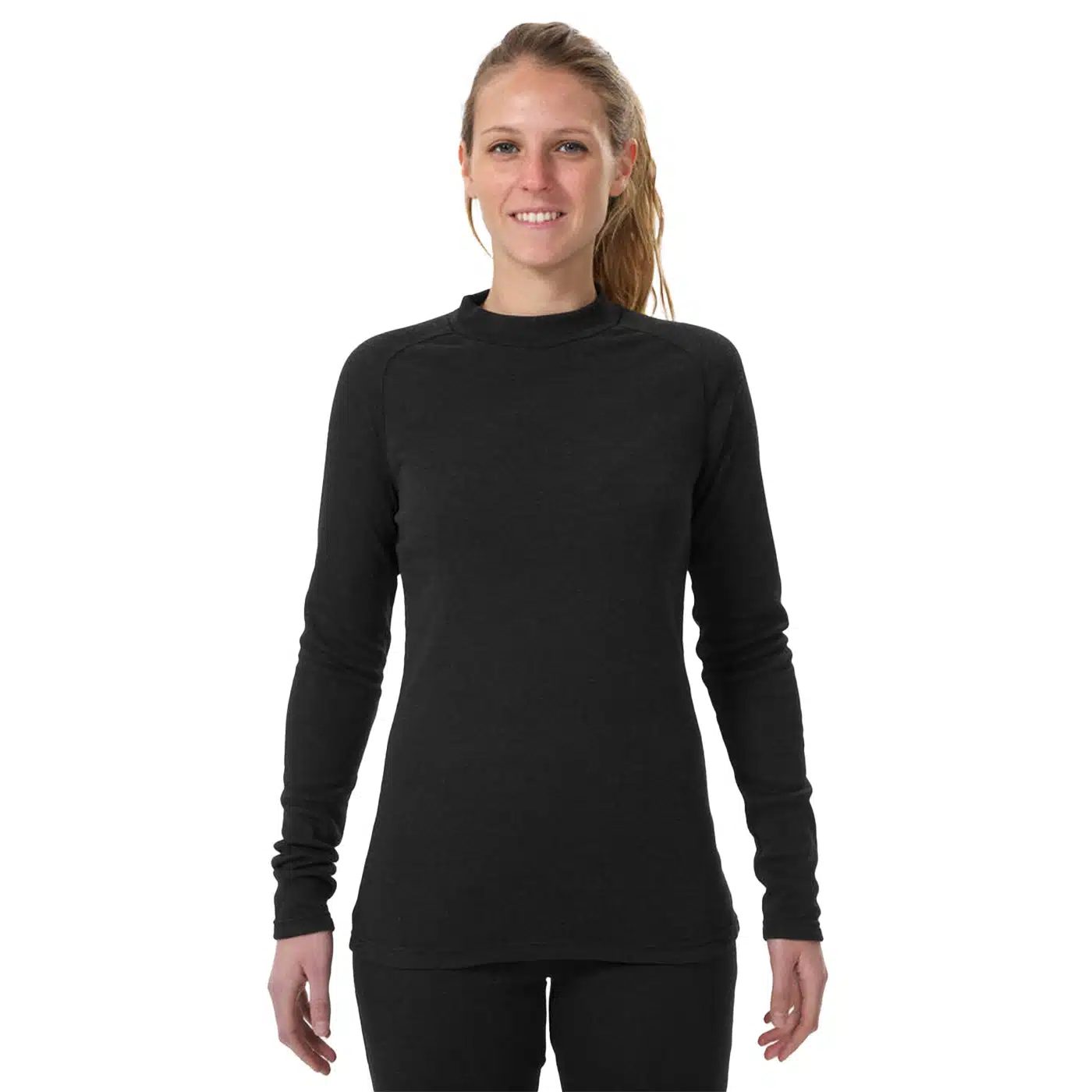 CAMISETA TÉRMICO INTERIOR DE ESQUÍ Y NIEVE WED´ZE MUJER SKI BL100 NEGRO