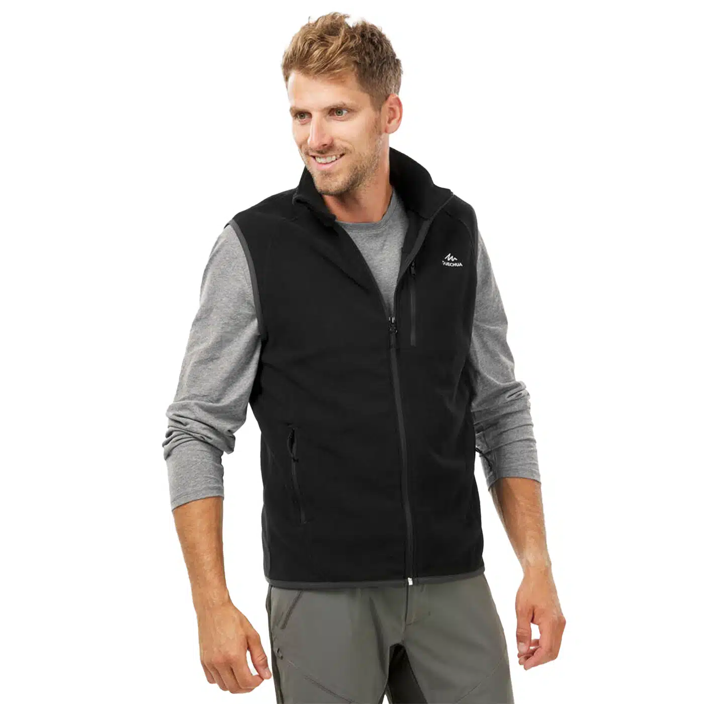 Chaleco polar de montaña y trekking Quechua MH120 Hombre negro