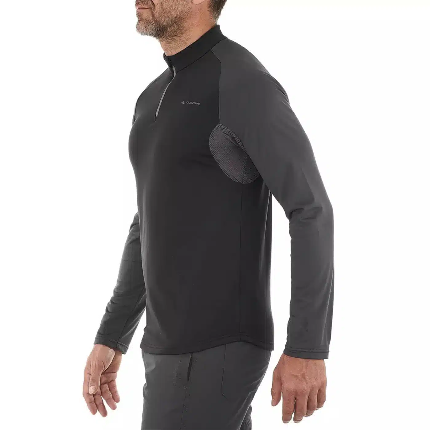 CAMISETA TÉRMICA DE HOMBRE SH100 WARM QUECHUA NEGRO - Imagen 4