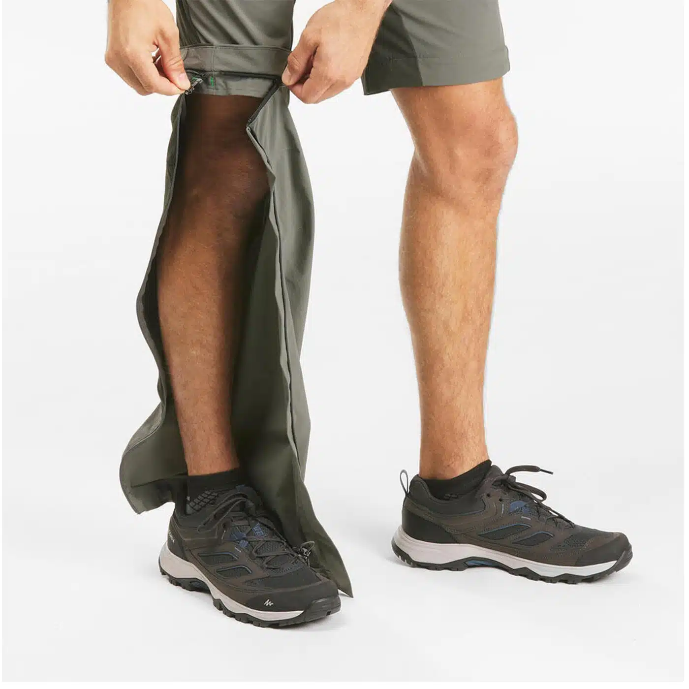 PANTALÓN TRANSFORMABLE MONTAÑA Y TREKKING HOMBRE QUECHUA MH550 CAQUI - Imagen 4