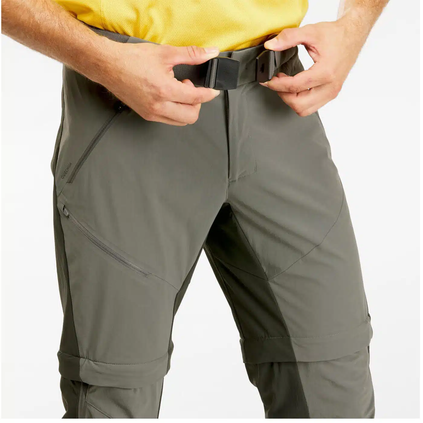 PANTALÓN TRANSFORMABLE MONTAÑA Y TREKKING HOMBRE QUECHUA MH550 CAQUI - Imagen 8