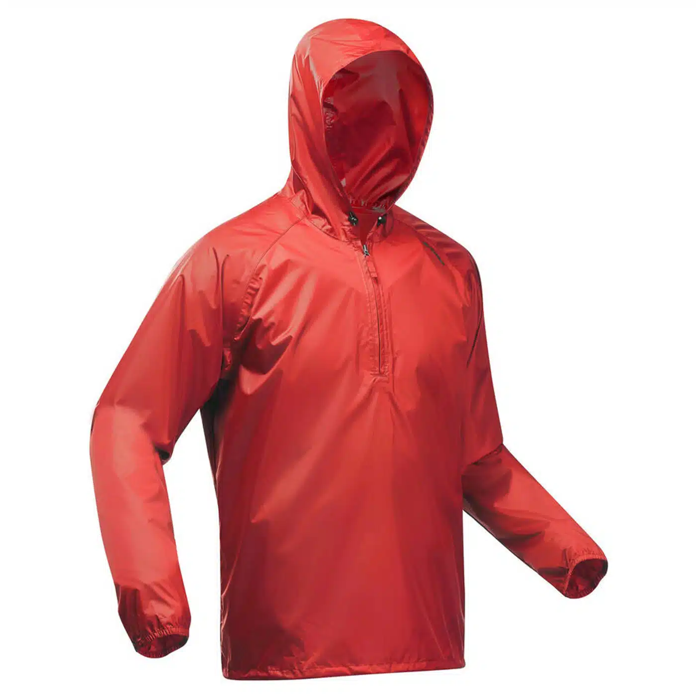 IMPERMEABLE COMPACTO CHUBASQUERO 1/2 CREMALLERA HOMBRE QUECHUA HOMBRE ROJO TEJA - Imagen 2