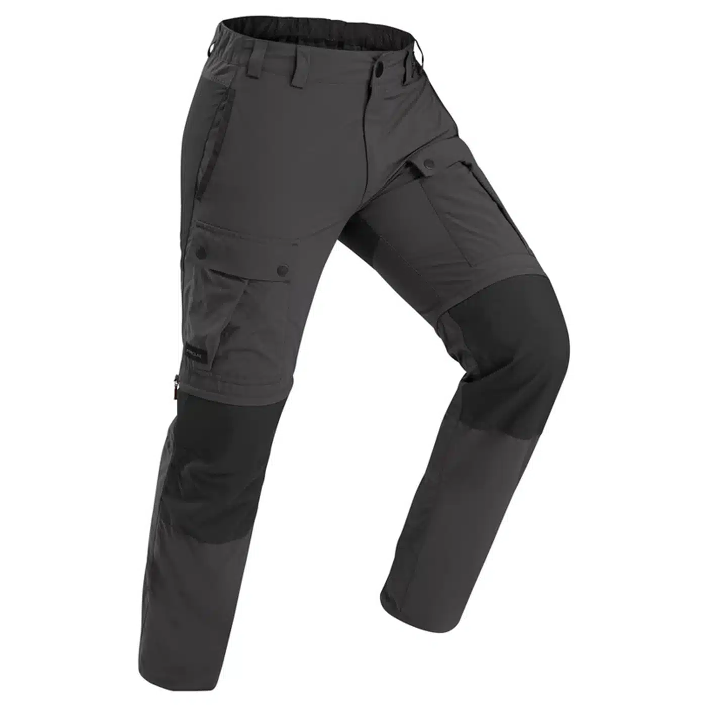 PANTALÓN TRANSFORMABLE 2 EN 1 RESISTENTE TREKKING MONTAÑA MT100 HOMBRE FORCLAZ GRIS CARBÓN - Imagen 3