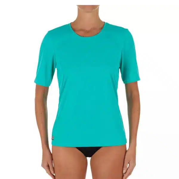 CAMISETA PROTECCIÓN SOLAR OLAIAN (UPF50+) MANGA CORTA MUJER TURQUESA VERDE