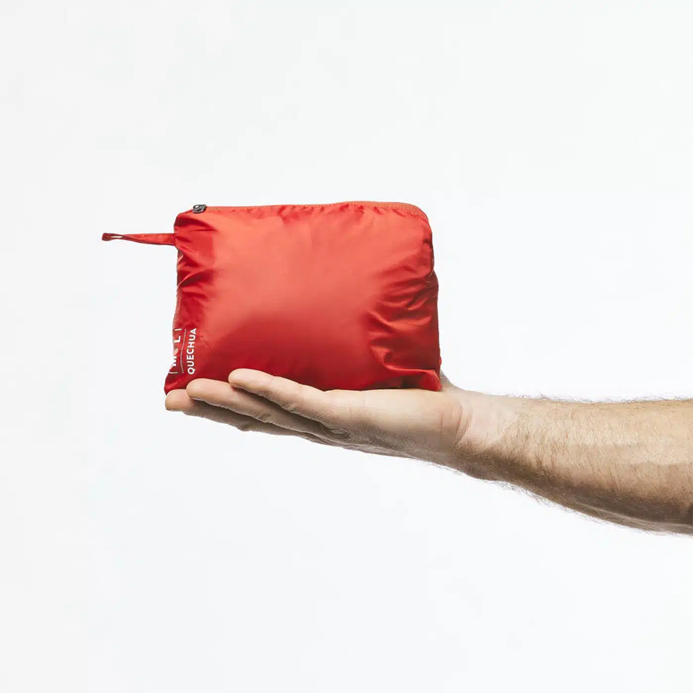 IMPERMEABLE COMPACTO CHUBASQUERO 1/2 CREMALLERA HOMBRE QUECHUA HOMBRE ROJO TEJA - Imagen 3