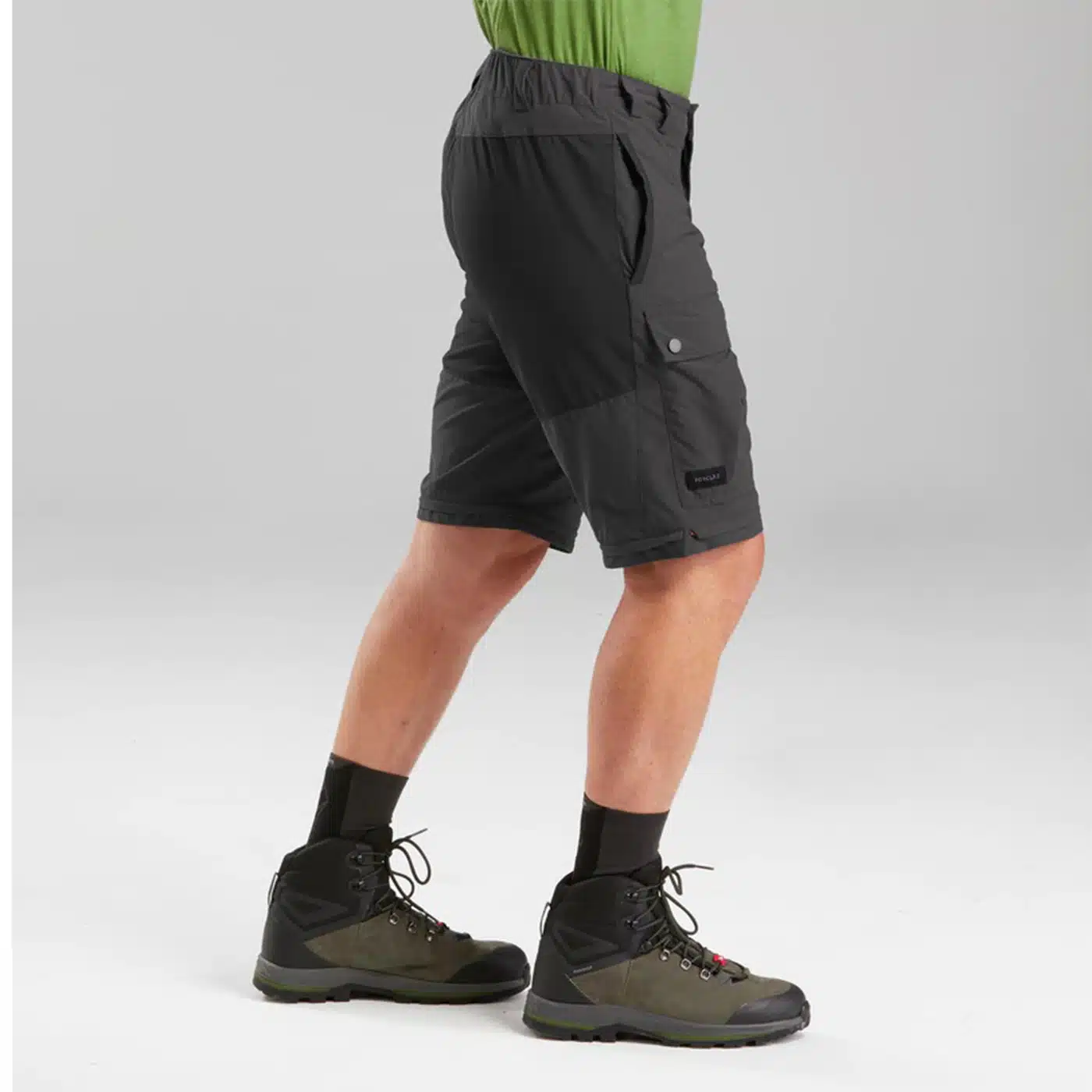 PANTALÓN TRANSFORMABLE 2 EN 1 RESISTENTE TREKKING MONTAÑA MT100 HOMBRE FORCLAZ GRIS CARBÓN - Imagen 8