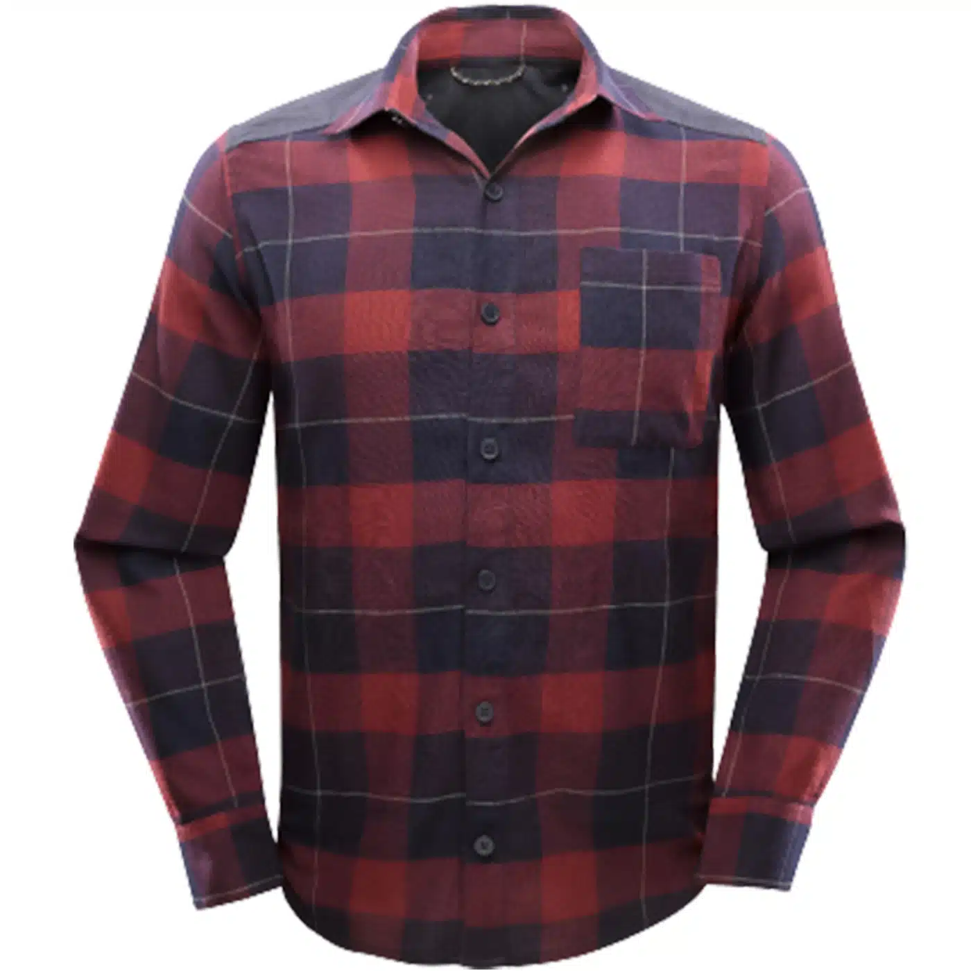 CAMISA CUADROS DE MONTAÑA Y TREKKING HOMBRE FORCLAZ TRAVEL 100 AZUL/ROJO