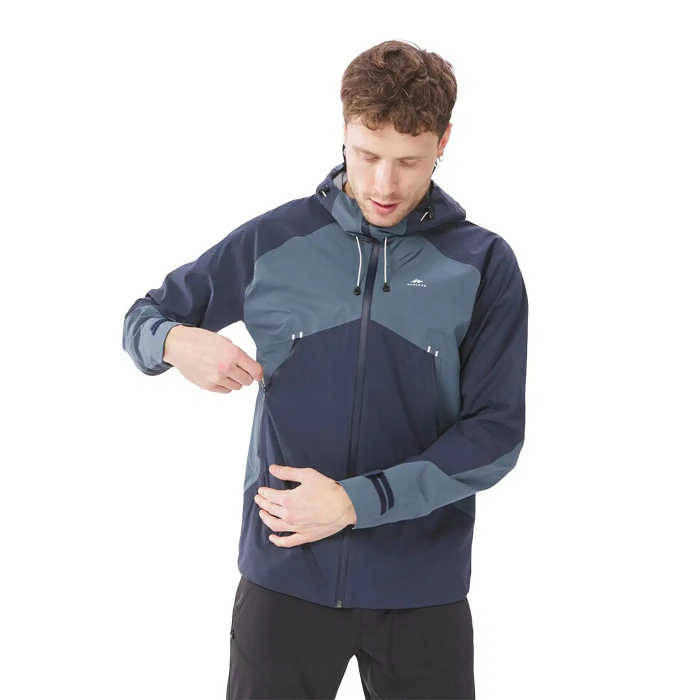 CHAQUETA IMPERMEABLE TREKKING Y MONTAÑA QUECHUA MH500 HOMBRE AZUL