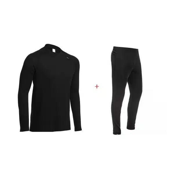 SET TÉRMICO DÚO WED´ZE DE ESQUÍ Y NIEVE HOMBRE SKI BL100 NEGRO