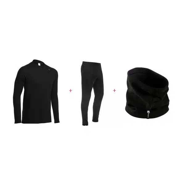 SET TÉRMICO TRÍO 1 WED´ZE DE ESQUÍ Y NIEVE HOMBRE SKI BL100 NEGRO