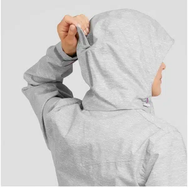 CHAQUETA IMPERMEABLE MONTAÑA Y SENDERISMO MUJER QUECHUA MH100 GRIS CLARO - Imagen 8