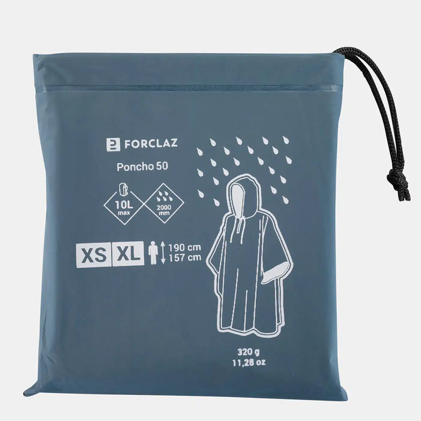 PONCHO IMPERMEABLE TREKKING MONTAÑA  ARPENAZ 10L GRIS TORMENTA UNISEX - Imagen 3