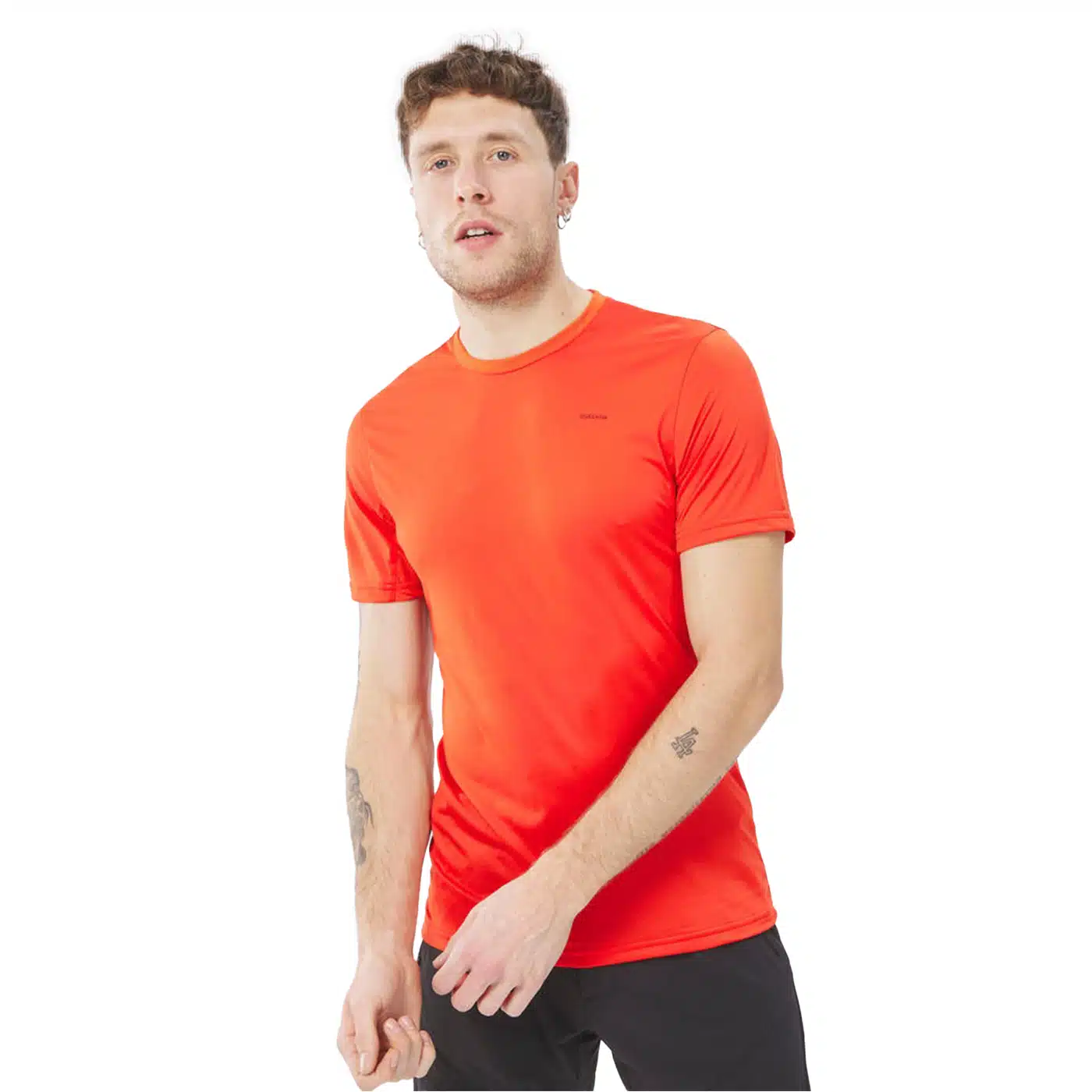 CAMISETA MANGA CORTA SENDERISMO Y MONTAÑA HOMBRE MH100 QUECHUA AMAPOLA