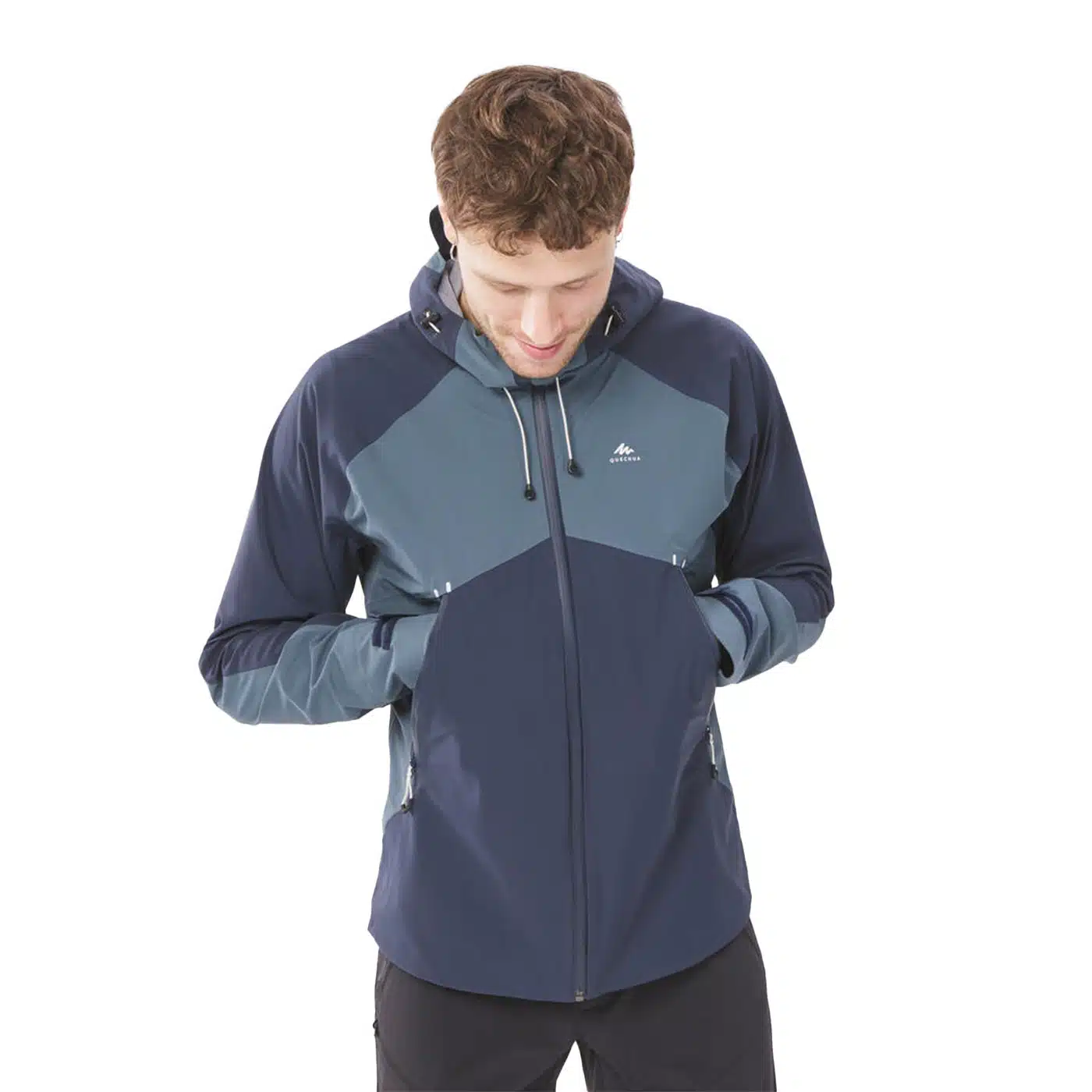 CHAQUETA IMPERMEABLE TREKKING Y MONTAÑA QUECHUA MH500 HOMBRE AZUL - Imagen 6