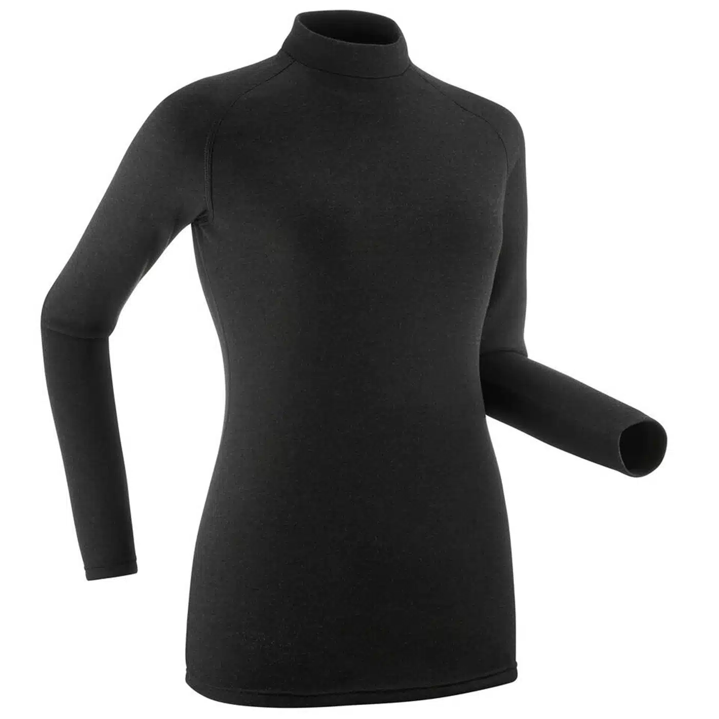 CAMISETA TÉRMICO INTERIOR DE ESQUÍ Y NIEVE WED´ZE MUJER SKI BL100 NEGRO - Imagen 2