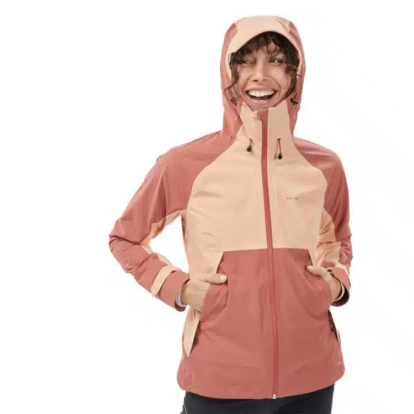CHAQUETA IMPERMEABLE MONTAÑA Y TREKKING MUJER MH500 QUECHUA MELÓN