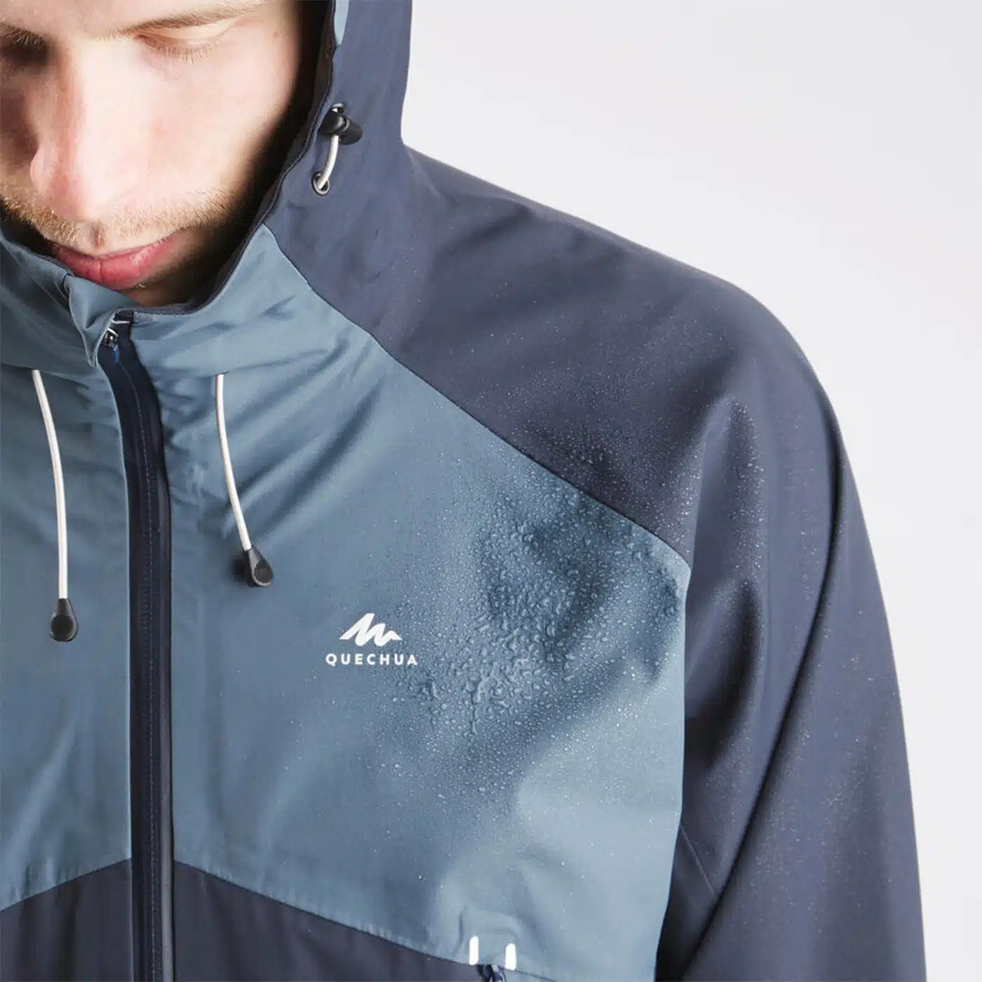 CHAQUETA IMPERMEABLE TREKKING Y MONTAÑA QUECHUA MH500 HOMBRE AZUL - Imagen 7