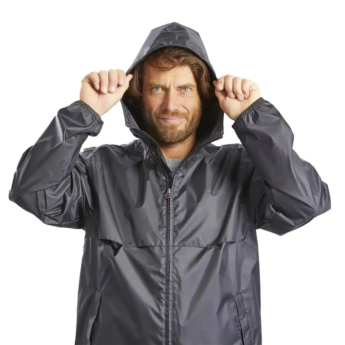 CHUBASQUERO IMPERMEABLE MONTAÑA Y TREKKING QUECHUA NH100 HOMBRE NEGRO - Imagen 5
