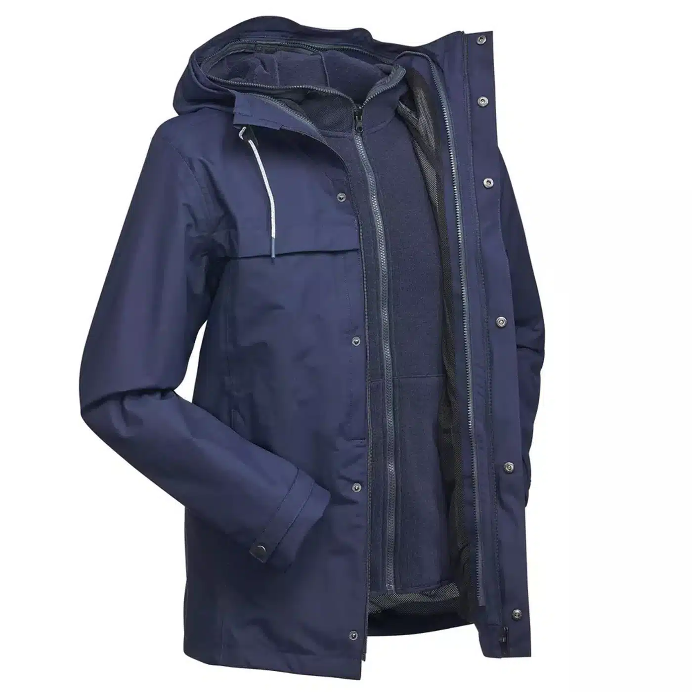 CHAQUETA 3 EN 1 TREKKING VIAJE FORCLAZ TRAVEL 100 HOMBRE AZUL - Imagen 2