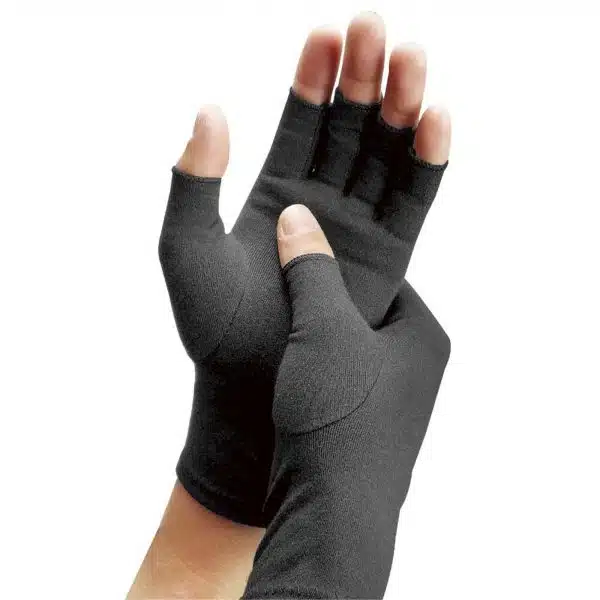GUANTES DE COMPRESION ARTRITIS SIN DOLOR DEDOS CORTOS NEGRO SUMAQ