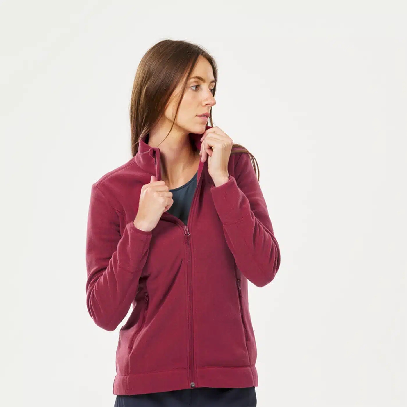 Chaqueta polar de montaña y trekking Mujer Quechua MH120 REMOLACHA - Imagen 3