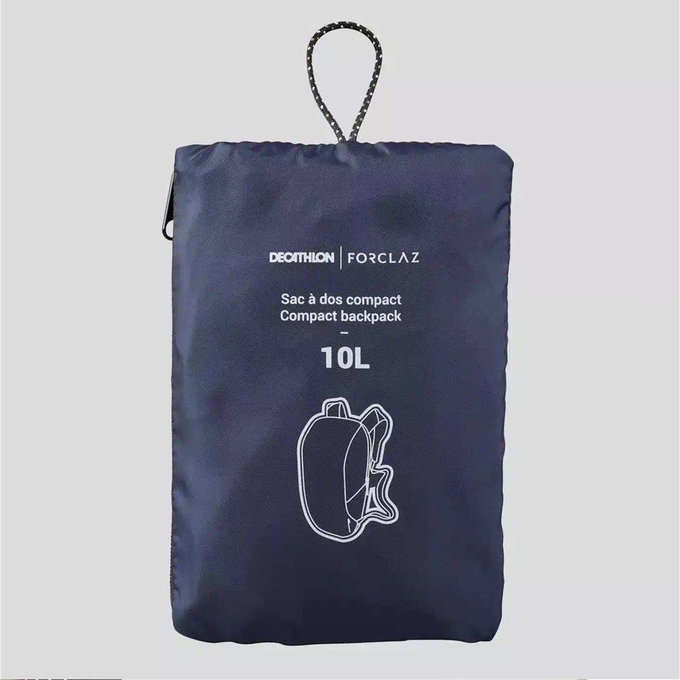 MOCHILA PLEGABLE DE MONTAÑA TREKKING VIAJE COMPACTO FORCLAZ AZUL 10L - Imagen 4