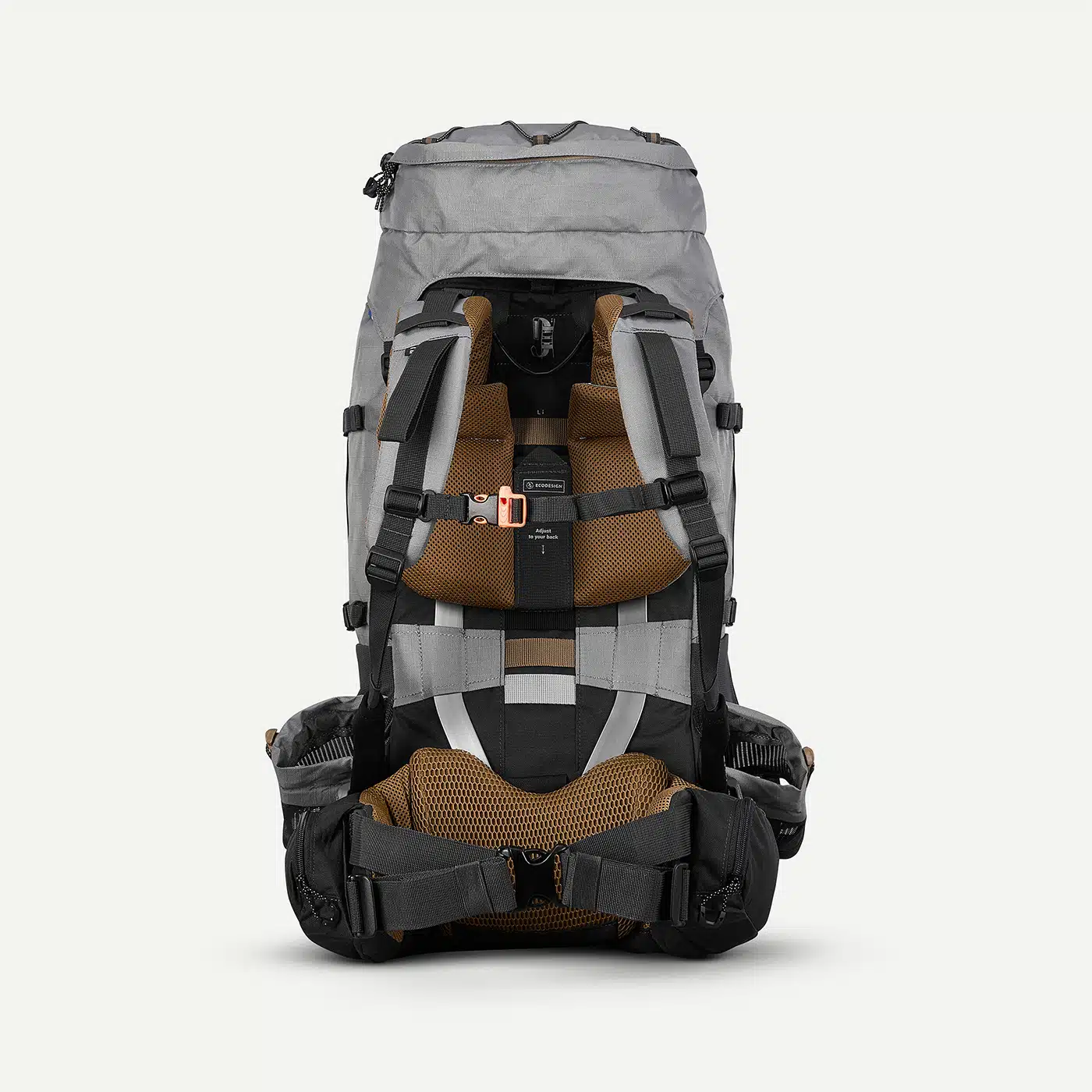 MOCHILA MONTAÑA Y TREKKING 50L+10L FORCLAZ SYMBIUM , FUNDA IMPERMEABLE GRIS - 50+10L - Imagen 4