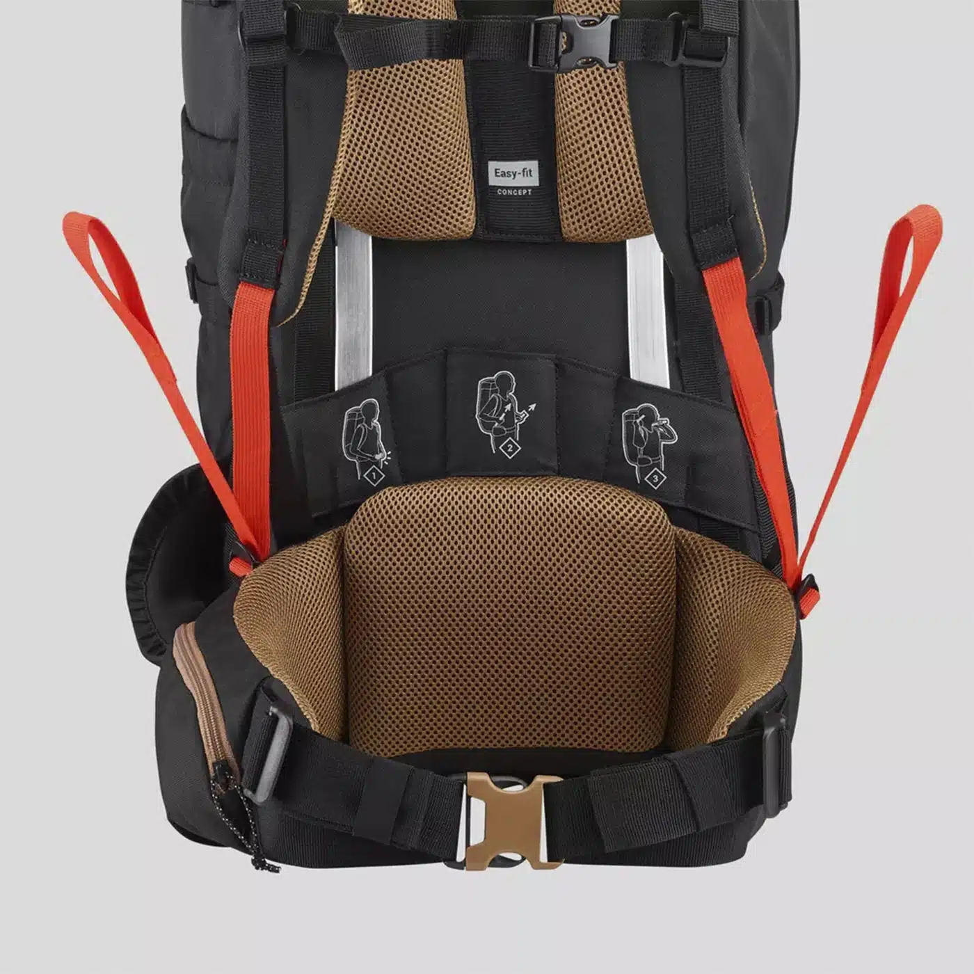 MOCHILA DE MONTAÑA Y TREKKING 50L FORCLAZ TREK100 EASYFIT, FUNDA IMPERMEABLE - 50L - Imagen 7