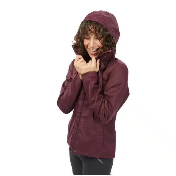 Chaqueta impermeable montaña y trekking Mujer Quechua MH100 GRANATE