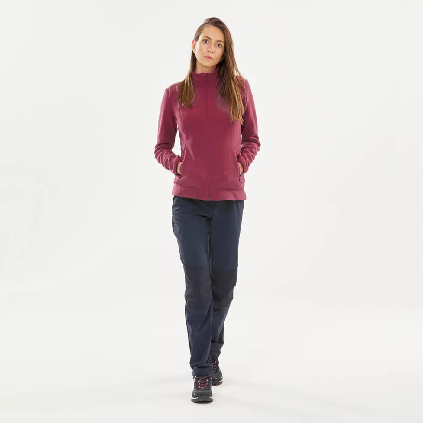 Chaqueta polar de montaña y trekking Mujer Quechua MH120 REMOLACHA - Imagen 6