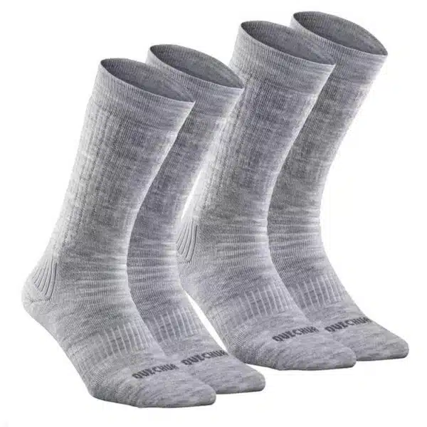 CALCETINES TÉRMICOS DE SENDERISMO Y TREKKING SH100 X WARM LOTE X2 PARES UNISEX GRIS