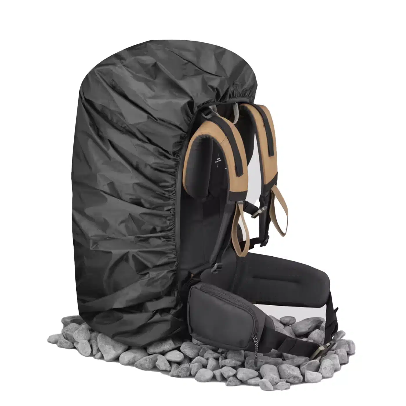 FUNDA DE MOCHILA IMPERMEABLE REFORZADA DE MONTAÑA Y TREKKING FORCLAZ 70-100 LITROS NEGRO - Imagen 3
