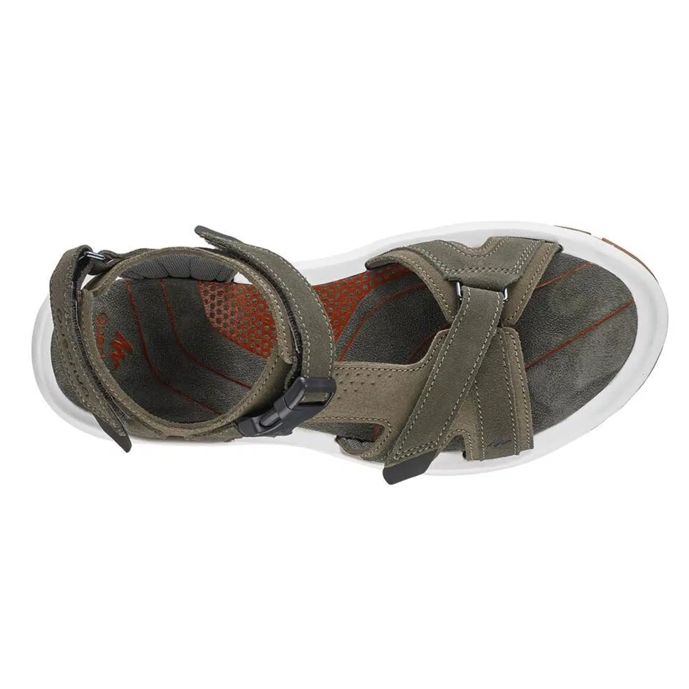 SANDALIA TREKKING MONTAÑA QUECHUA NH120 HOMBRE VERDE CAQUI PIEL - Imagen 8