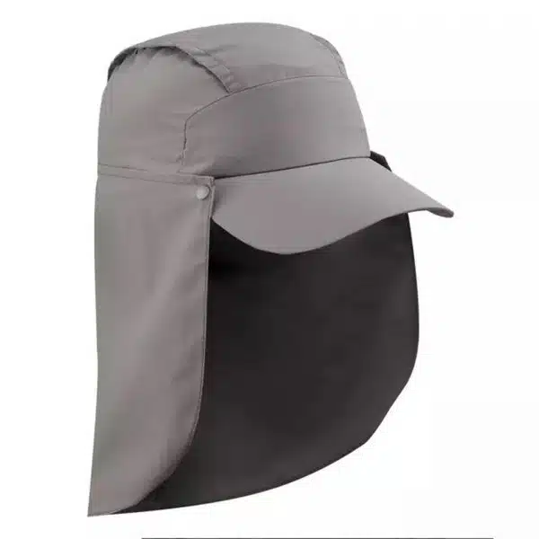 GORRA SENDERISMO Y TREKKING FORCLAZ 900 PROTECCIÓN SOLAR GRIS DESMONTABLE - ADULTO