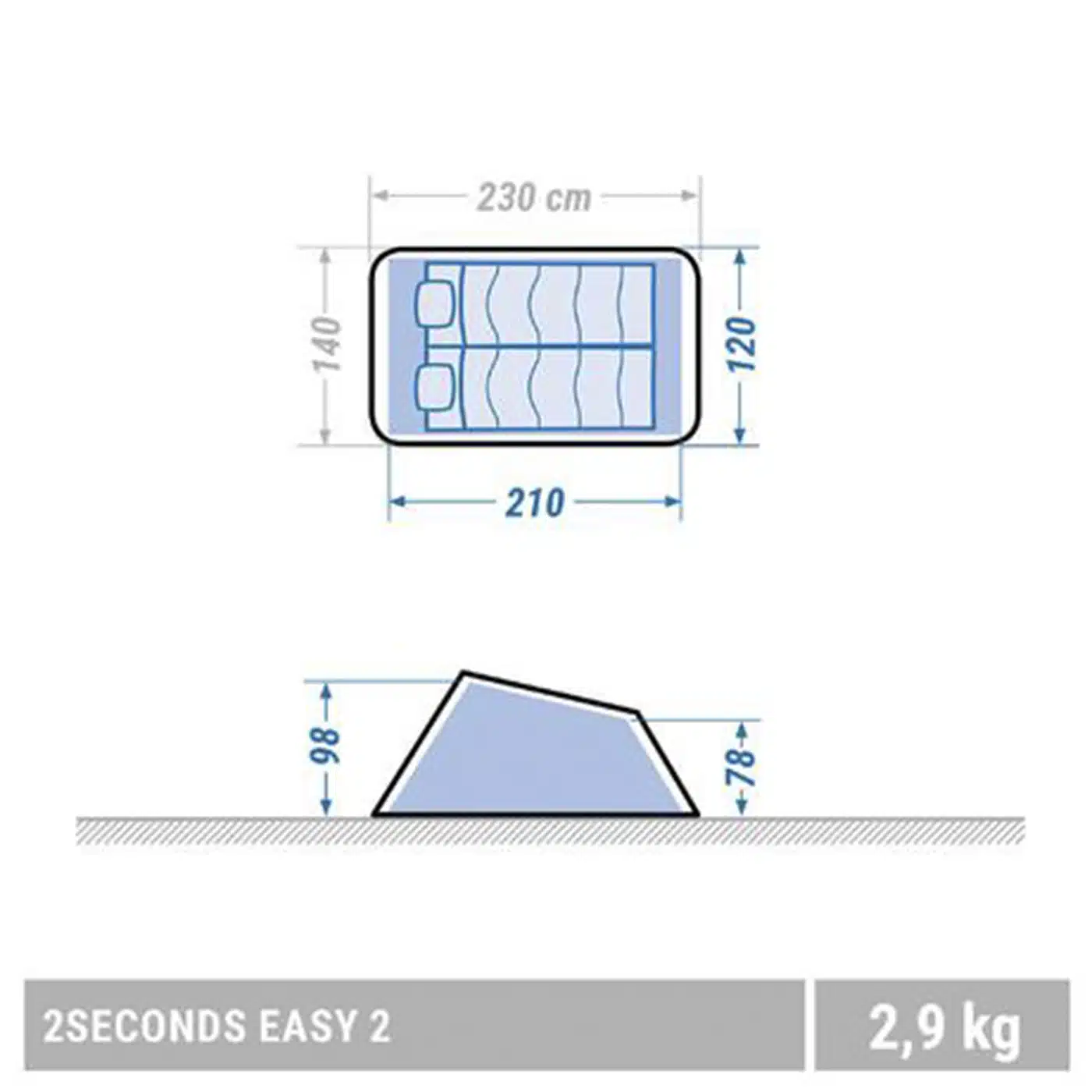 TIENDA DE CAMPAÑA QUECHUA 2 SEGUNDOS PARA 2 PERSONAS - Imagen 9