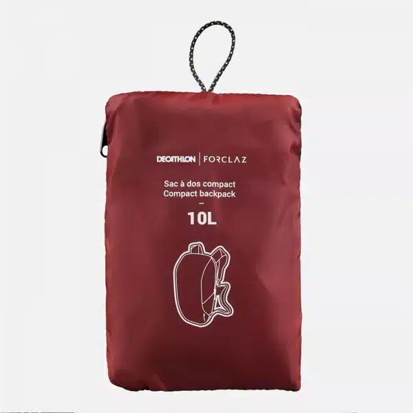MOCHILA PLEGABLE DE MONTAÑA TREKKING VIAJE COMPACTO FORCLAZ MARRÓN 10L - 10L - Imagen 4