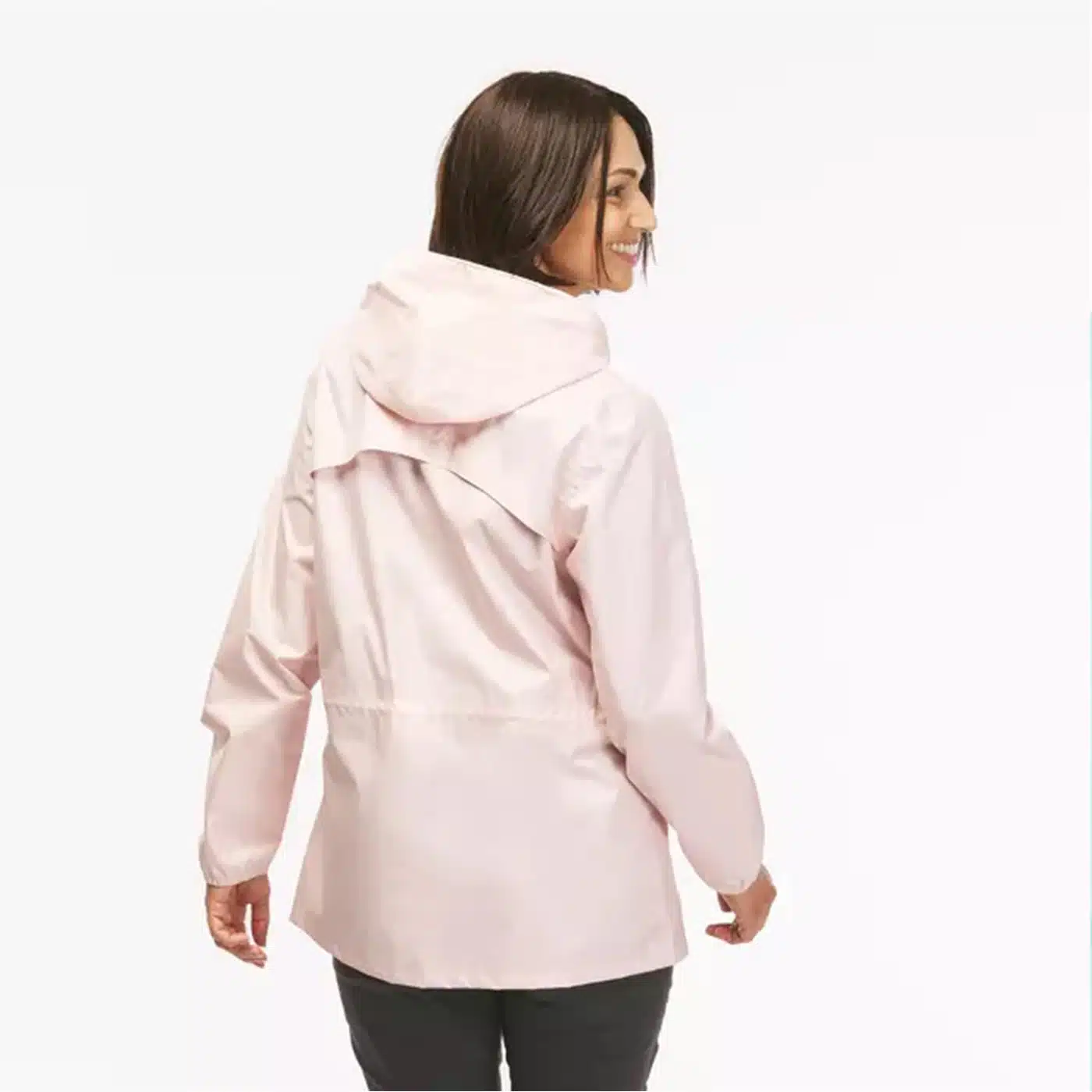 Chubasquero impermeable de montaña y trekking Mujer Quechua Raincut ROSA OPACO - Imagen 2