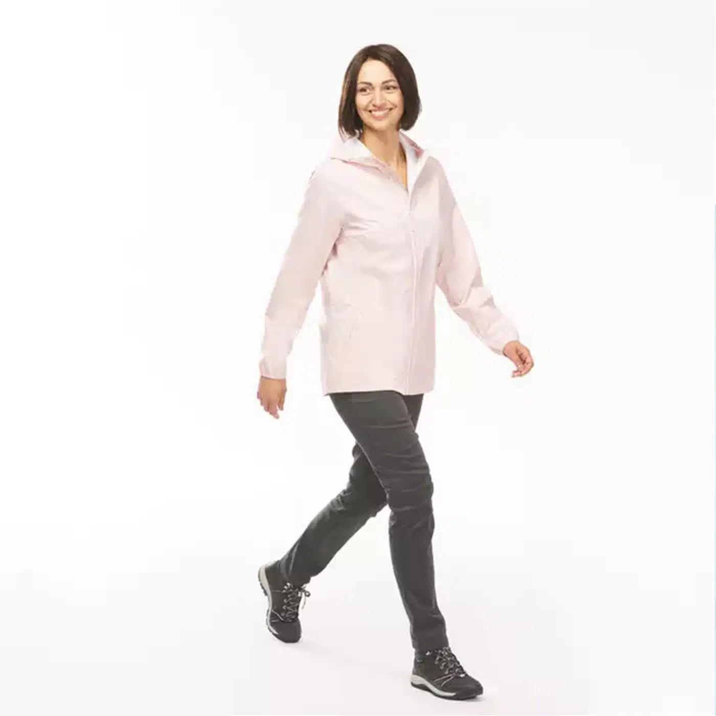 Chubasquero impermeable de montaña y trekking Mujer Quechua Raincut ROSA OPACO - Imagen 6