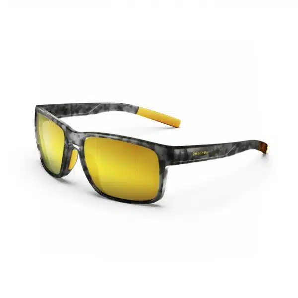 LENTES DE SOL ANTI UV TREKKING QUECHUA MH530  CAT. 3 AMARILLO / GRIS CARBÓN - ADULTO