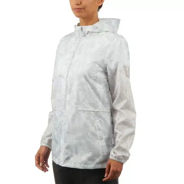 Chubasquero impermeable de montaña y trekking Mujer Quechua Raincut blanco
