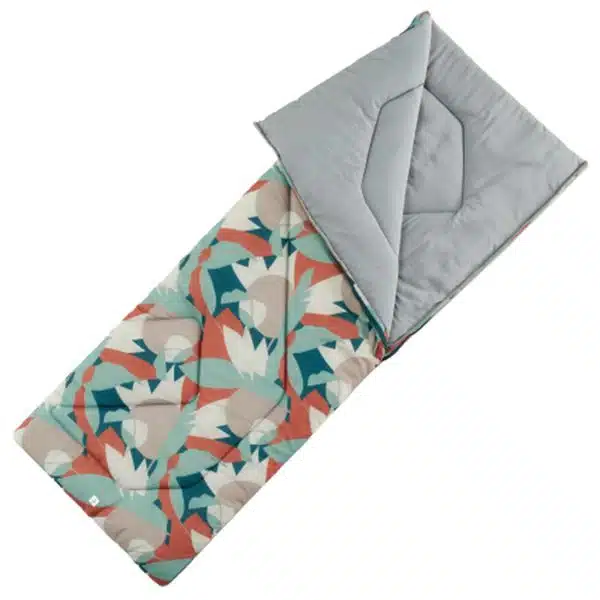BOLSA DE DORMIR 10ºC CONFORT TRANSFORMABLE EDREDÓN ARPENAZ 10 QUECHUA TURQUESA OSCURO FLOREADO - ADULTO
