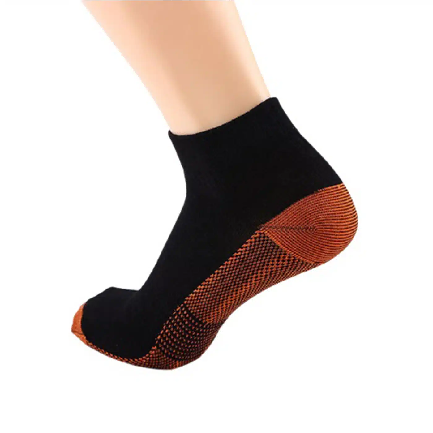 CALCETINES DE COMPRESION DE COBRE CORTO BLANCO /NEGRO PACK X 2 PARES SUMAQ - Imagen 7