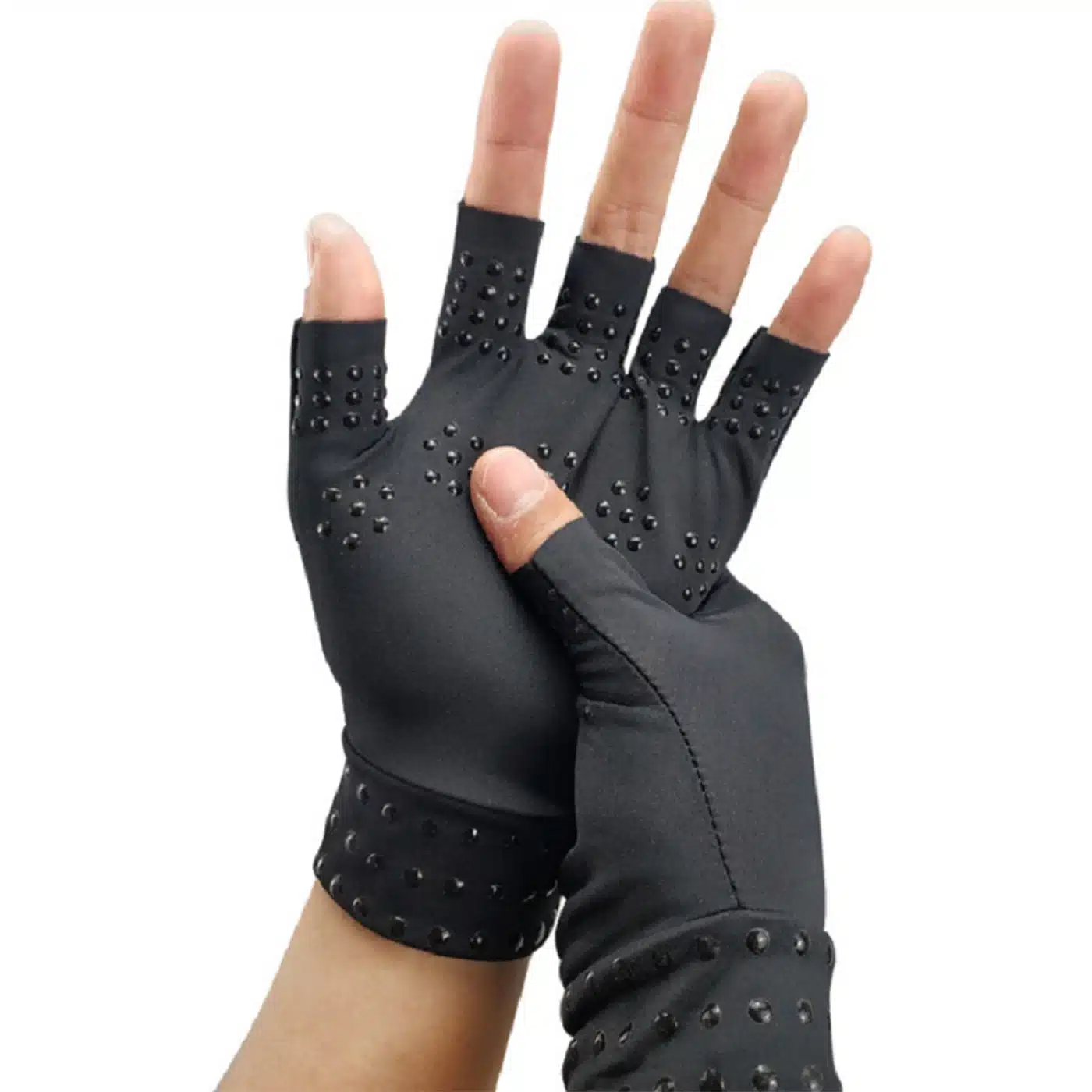 GUANTES MAGNÉTICO ELASTICO DE COMPRESIÓN DEDO CORTO SUMAQ NEGRO - ÚNICO