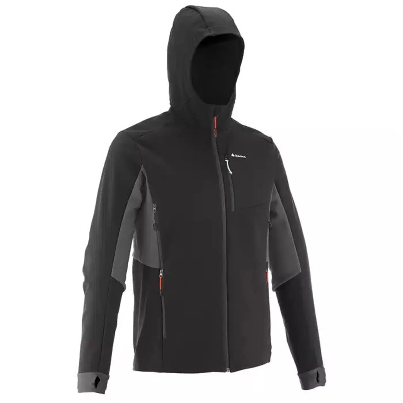 CASACA CORTAVIENTO SOFTSHELL MONTAÑA Y TREKKING FORCLAZ TREK 500 HOMBRE NEGRO - Imagen 2