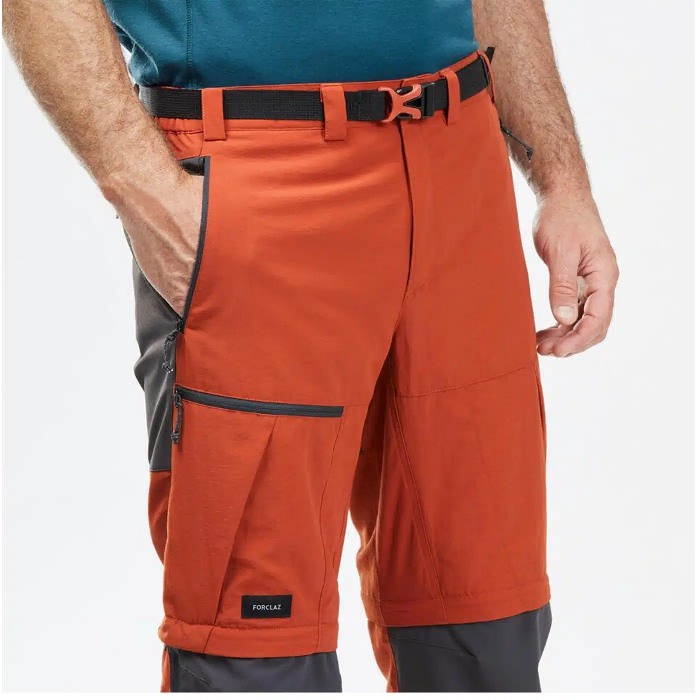 PANTALÓN TRANSFORMABLE MONTAÑA Y TREKKING HOMBRE FORCLAZ MT500 ANARANJADO - Imagen 3