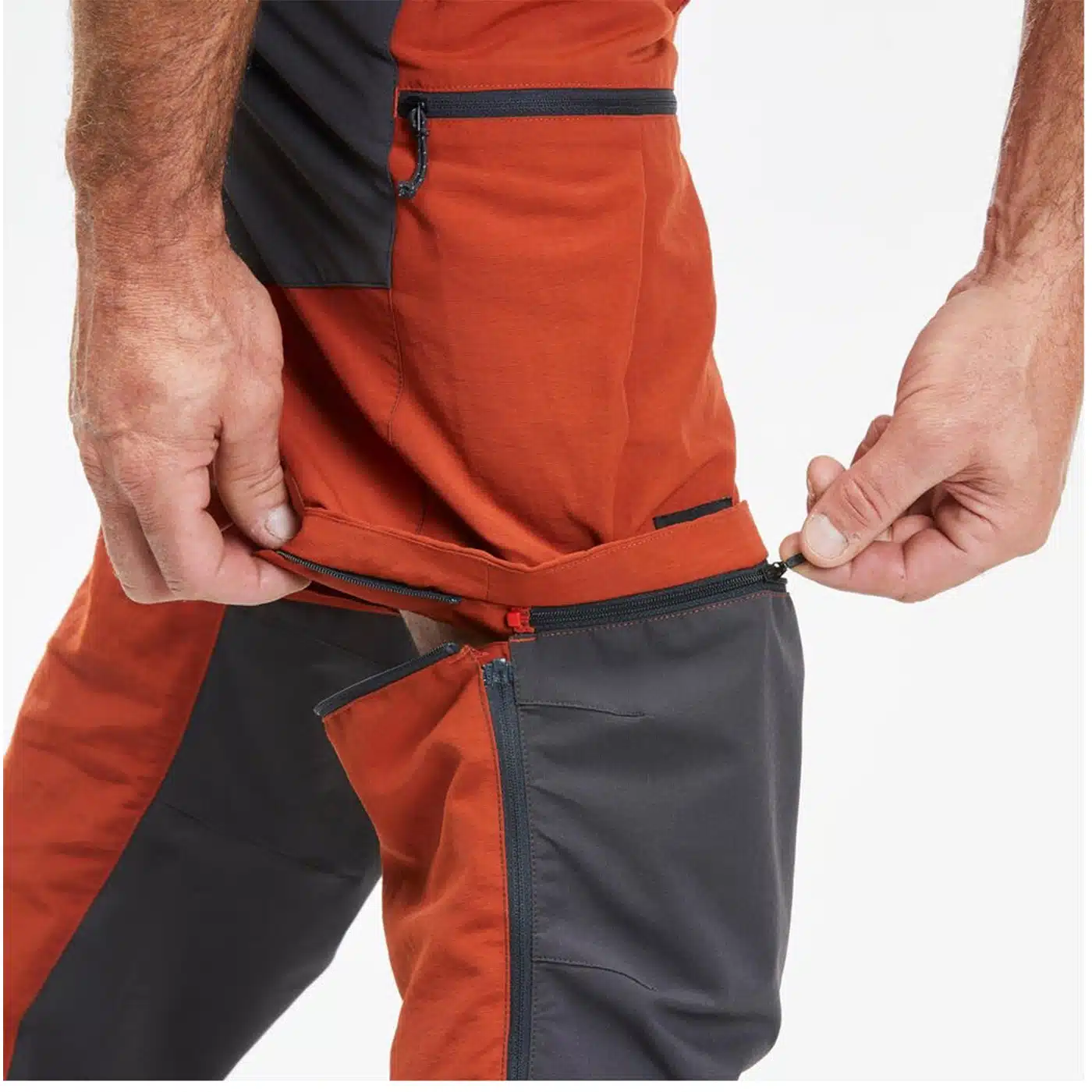 PANTALÓN TRANSFORMABLE MONTAÑA Y TREKKING HOMBRE FORCLAZ MT500 ANARANJADO - Imagen 5